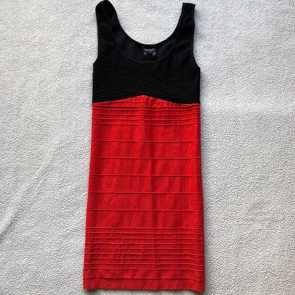 💃🏻Bebe Black-Coral Mini Dress💃🏻